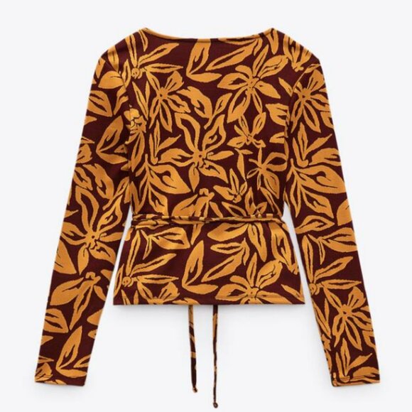 ZARA JACQUARD WRAP JACKET - Picture 5 of 5